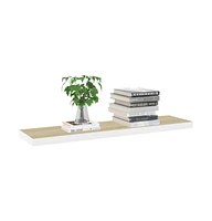 vidaXL Floating Wall Shelves 4 pcs Oak and White 35.4"x9.3"x1.5" Mdf