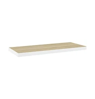 vidaXL Floating Wall Shelf Oak and White 31.5"x9.3"x1.5" Mdf