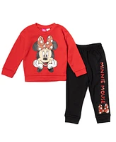 Disney Baby Girls Minnie Mouse Fleece Sweatshirt and Pants Outfit Set Newborn to (Newborn - 14-16)