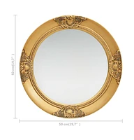 vidaXL Wall Mirror Baroque Style 19.7" Gold