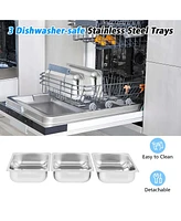 Costway Food Warmer Buffet Server 450W Stainless Steel Electric Warming Tray for Parties