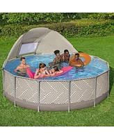 Bestway Steel Pro Max 13' x 42" Round Above Ground Pool Set with Canopy & Ladder