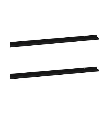 vidaXL Wall Shelves 2 pcs Black 45.3"x3.5"x1.2"