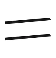 vidaXL Wall Shelves 2 pcs Black 45.3"x3.5"x1.2"