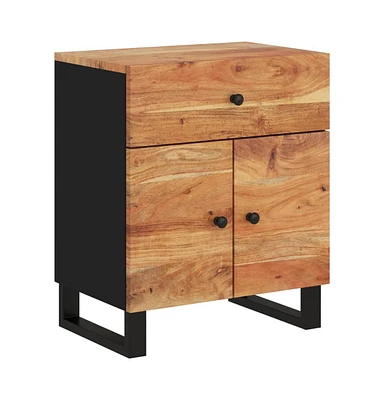 vidaXL Bedside Cabinet 19.7"x13"x23.6" Solid Wood Acacia&Engineered Wood