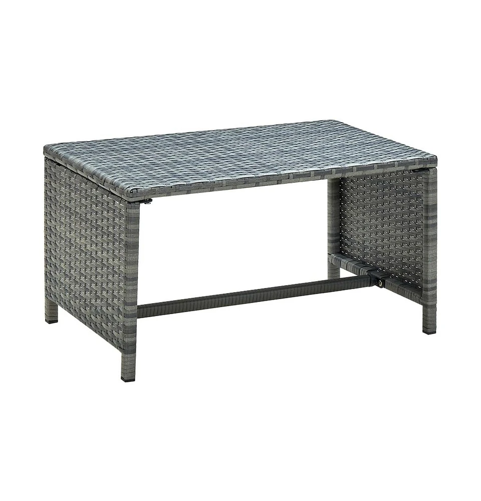 vidaXL Coffee Table Anthracite 27.6"x15.7"x15" Poly Rattan