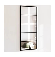 vidaXL Wall Mirror Black 39.4"x15.7" Metal