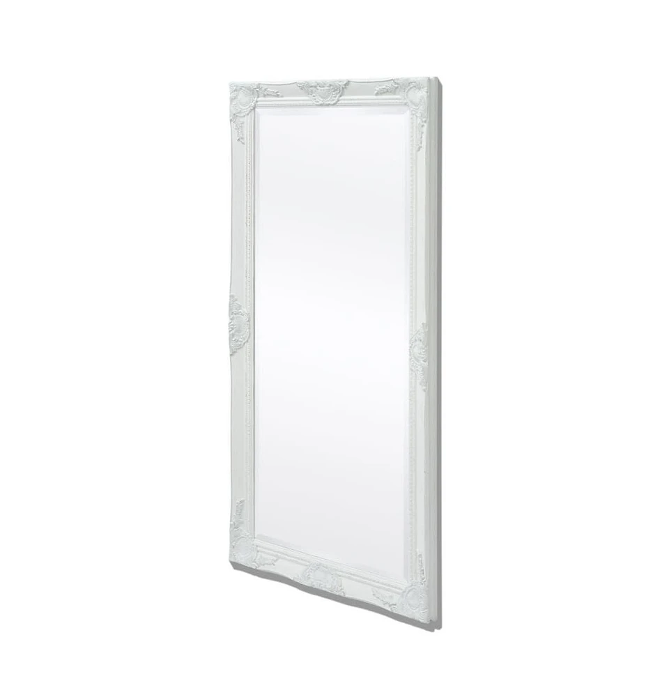 vidaXL Wall Mirror Baroque Style 47.2"x23.6" White