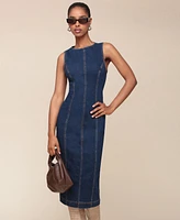 Avec Les Filles Women's Sleeveless Denim Midi Dress