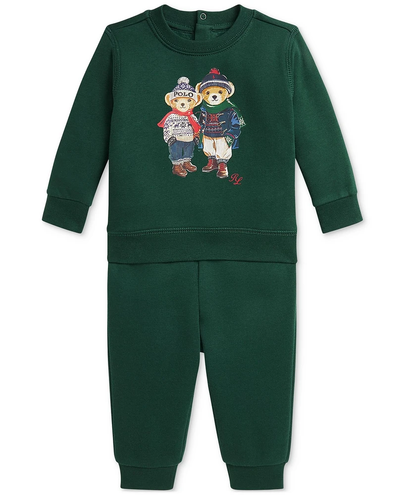 Polo Ralph Lauren Baby 2-Pc. Bear Sweatshirt & Jogger Pants Set