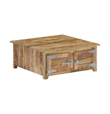 vidaXL Coffee Table 27.6"x27.6"x11.8" Solid Mango Wood