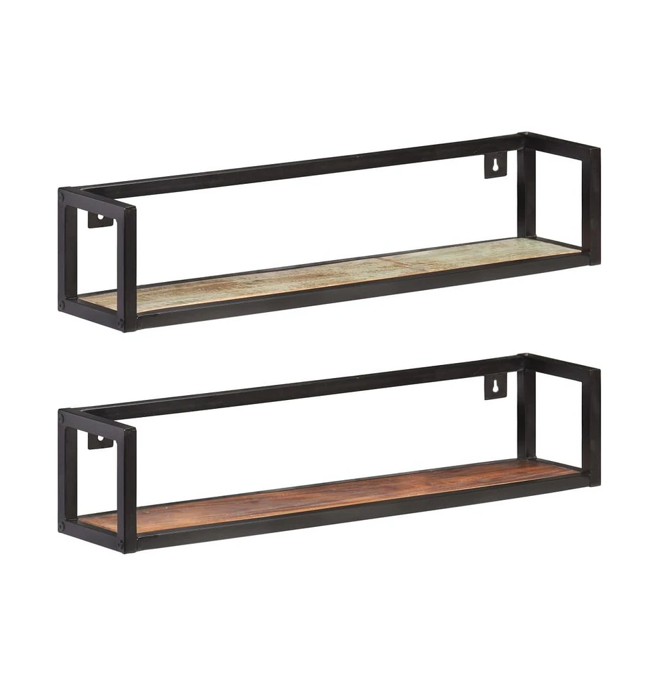 vidaXL Wall Shelves 2 pcs 31.5" Solid Reclaimed Wood