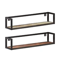 vidaXL Wall Shelves 2 pcs 31.5" Solid Reclaimed Wood