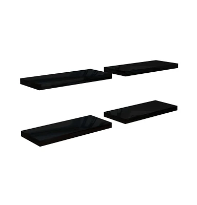 vidaXL Floating Wall Shelves pcs High Gloss 23.6"x9.3"x1.5" Mdf