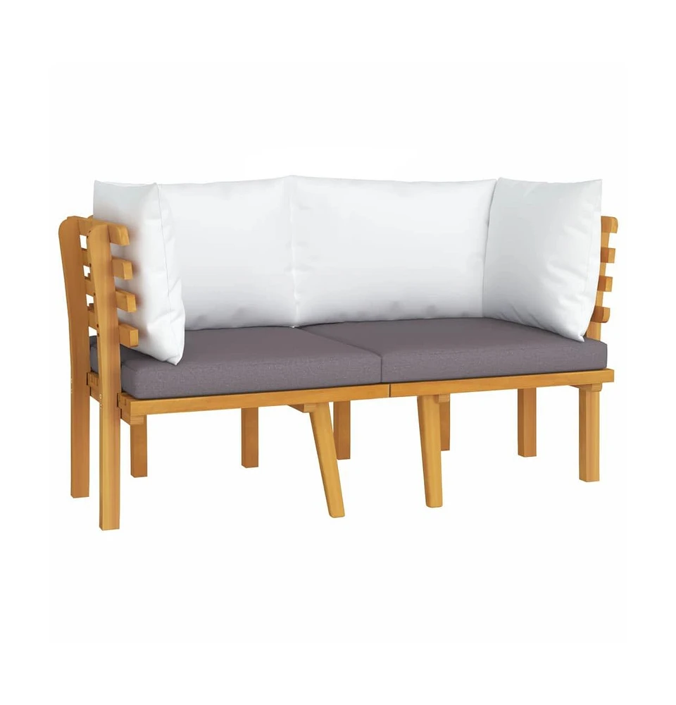 vidaXL 2-Seater Patio Sofa with Cushions Solid Acacia Wood