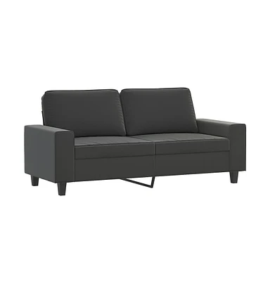 vidaXL 2-Seater Sofa Dark Gray 55.1" Microfiber Fabric