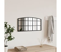 vidaXL Wall Mirror Black 23.6"x11.8" Arch Iron