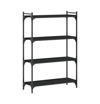 vidaXL Bookcase 4-Tier Black 31.5"x11.8"x47.2" Engineered Wood