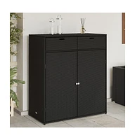 vidaXL Patio Storage Cabinet 41.3"x21.7"x44.5" Poly Rattan