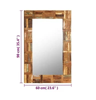 vidaXL Wall Mirror Solid Reclaimed Wood 23.6"x35.4"