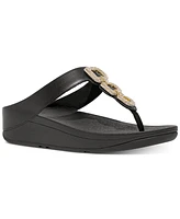 FitFlop Women's Fino Crystal Chain Leather Toe-Post Sandals