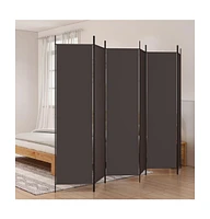 vidaXL 6-Panel Room Divider Brown 118.1"x78.7" Fabric