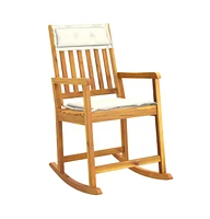 vidaXL Rocking Chair with Cushions Solid Wood Acacia