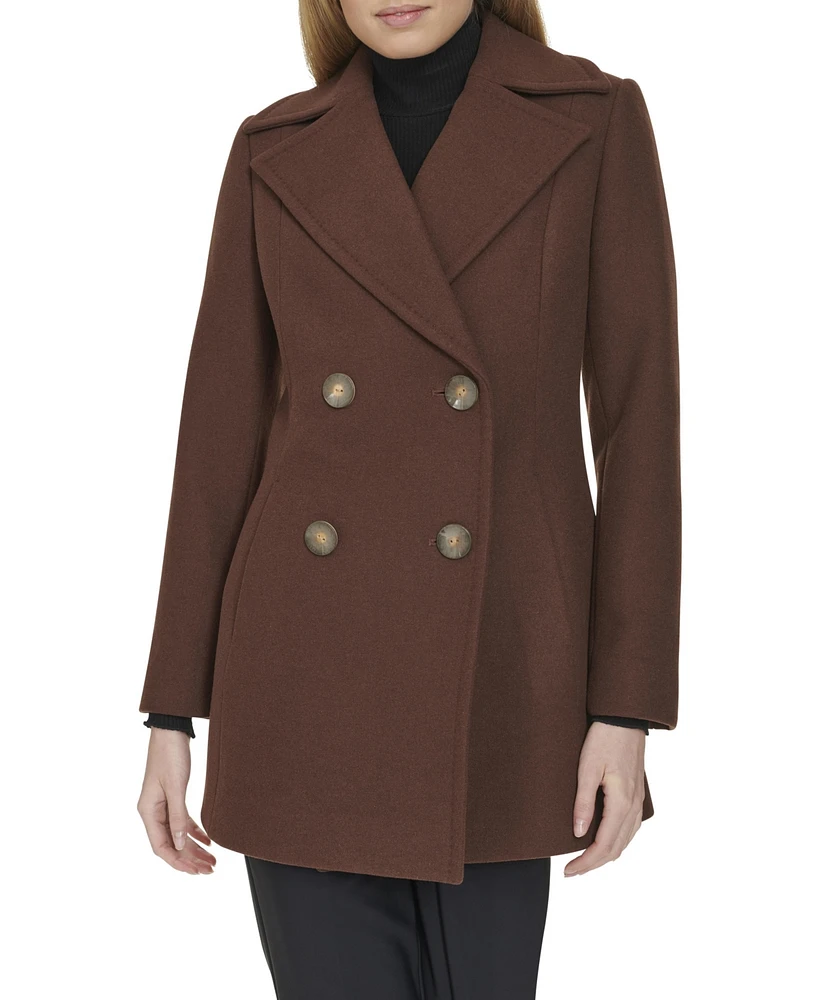 Cole Haan Women's Fine Wool Twill Double Breasted Peacoat