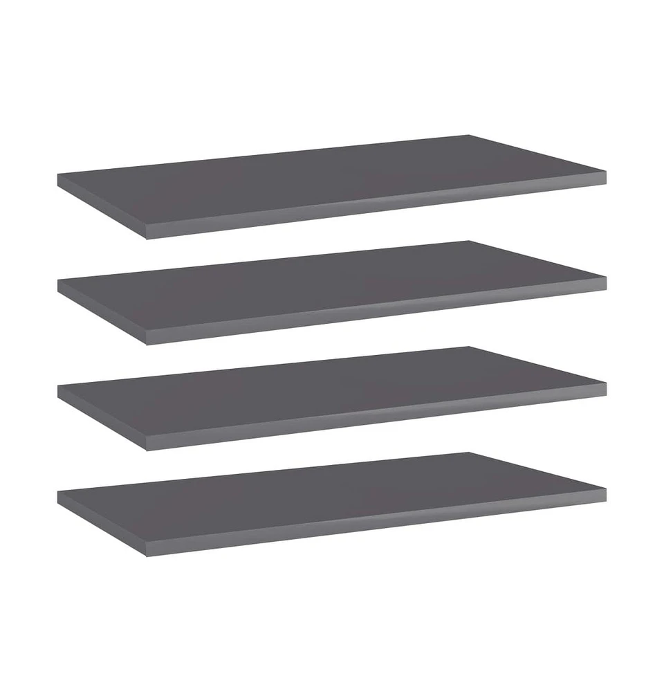 vidaXL Bookshelf Boards pcs High Gloss Gray 23.6"x11."x0.6" Engineered Wood