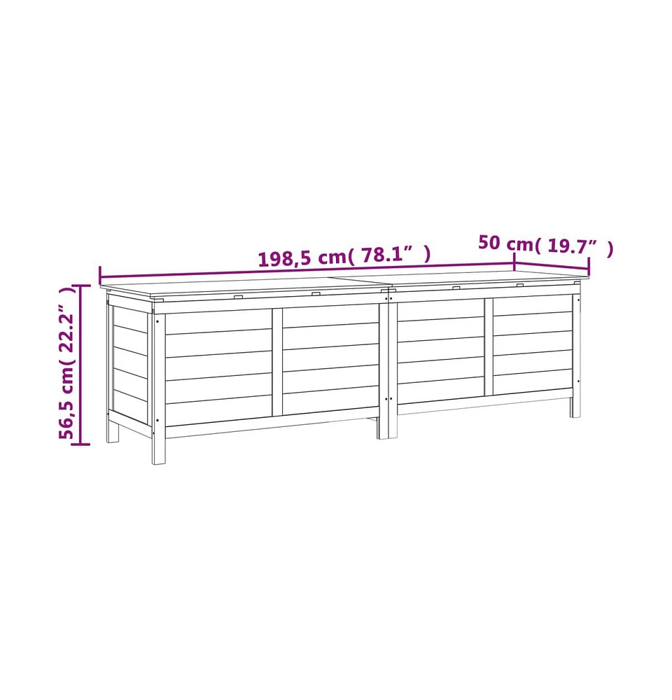 vidaXL Patio Storage Box 78.1"x19.7"x22.2" Solid Wood Fir