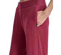 Dkny Women's Brushed Rib-Knit Straight-Leg Pants