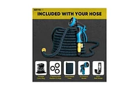 Kotto 25' Expandable Water Garden Hose: 10 Spray Nozzles, Solid Brass Connector, Leak-Proof Design