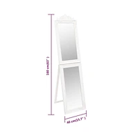 vidaXL Free-Standing Mirror White 15.7"x63"