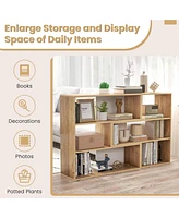 Sugift 2-Piece Separable Bookshelf Floor Standing Corner Display Storage