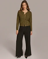 Donna Karan New York Women's Metallic Flecked Knit Cardigan