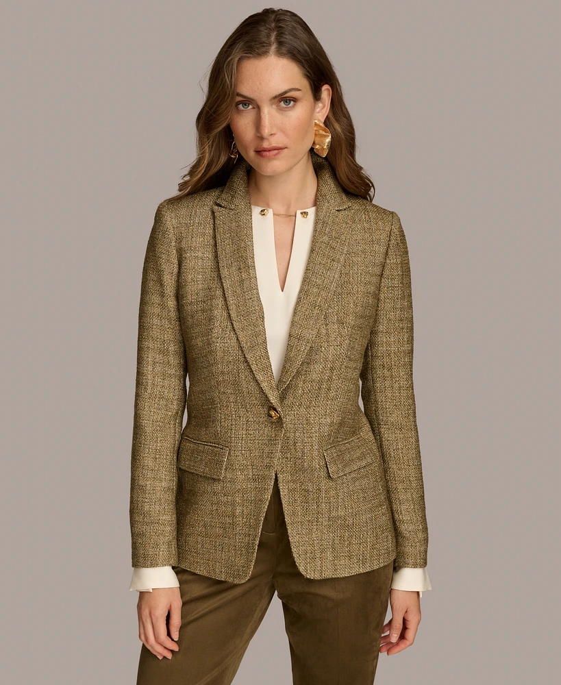 Donna Karan New York Women's Textured One-Button Jacket