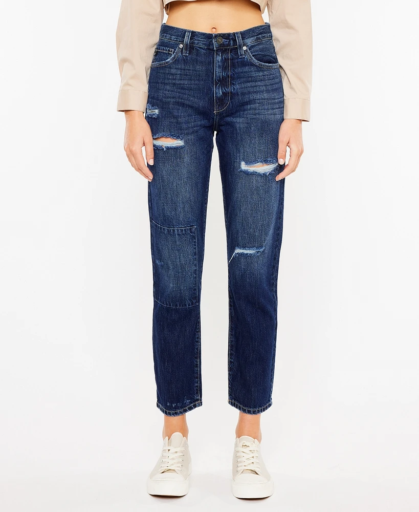 Kancan Women's Ultra High Rise 90's Boyfriend Jeans