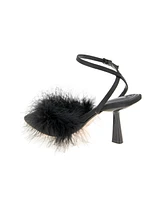 BCBGeneration Women's Iliana Ankle Strap Feather Detail Pumps