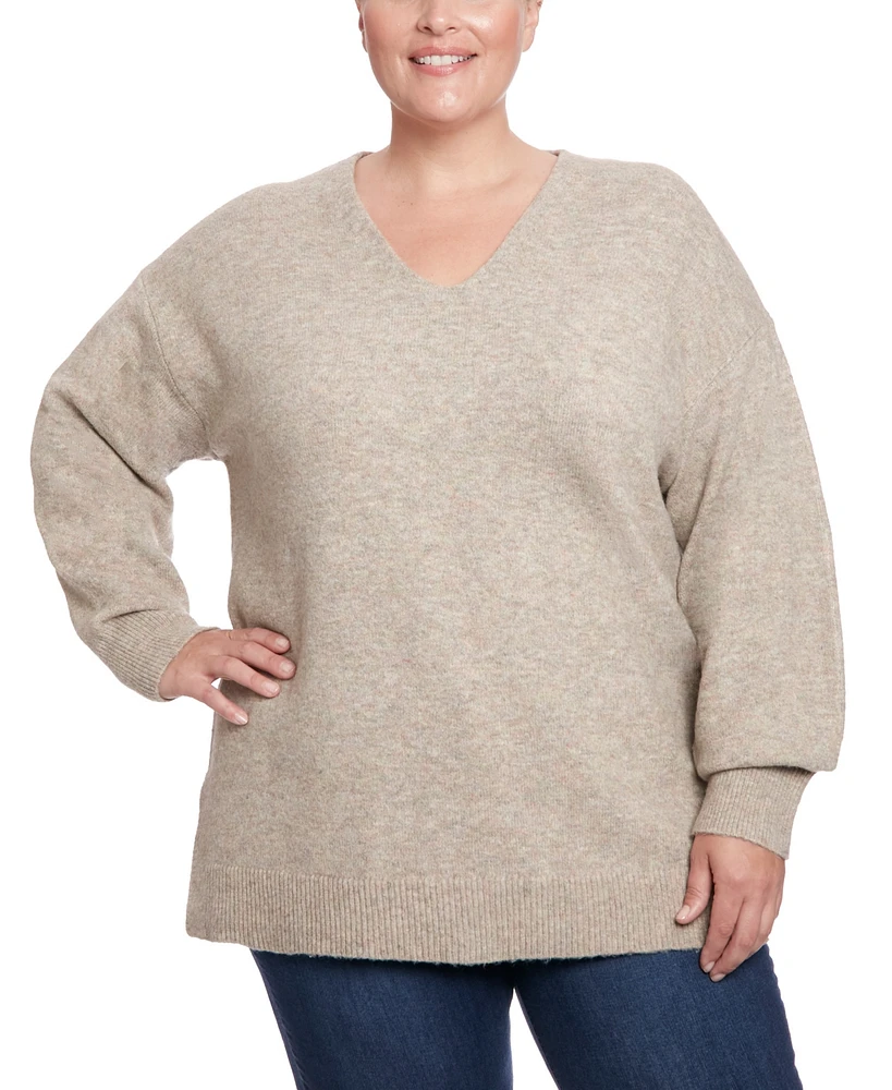 Joseph A Plus V-Neck Pullover Sweater