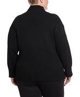 Joseph A Plus Plush Tunic Mock Neck Sweater