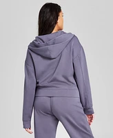 And Now This Women's Scuba Zip-Front Hooded Sweatshirt, Created for Macy's