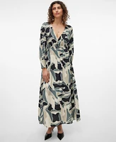 Vero Moda Women's Beline Printed V-Neck Maxi Dress