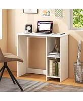 Skonyon 31.5 Inch Modern Home Office Desk with 2 Compartments-White