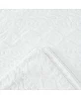 Chanasya Premium Cable Knit Embossed Faux Fur Throw Blanket