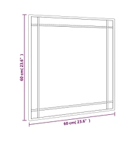 vidaXL Wall Mirror Black 23.6"x23.6" Square Iron