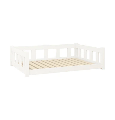 vidaXL Dog Bed White 41.5"x29.7"x11" Solid Wood Pine