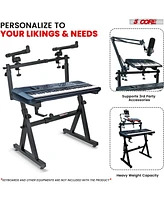 5 Core Keyboard Stand Z Style Adjustable Heavy Duty Mount Electric Piano Riser