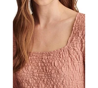 Lucky Brand Women's Textured-Lace Square-Neck Top