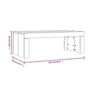 Coffee Table White 40.2"x19.7"x14.2" Engineered Wood