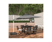 Casainc 11 Ft Square Double Top Patio Cantilever Umbrella, Navy Blue